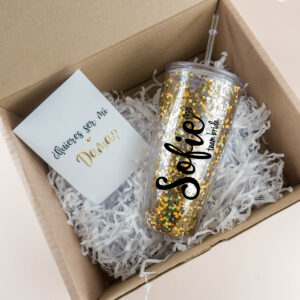 Caja Pedida de Dama y Vaso Glitter