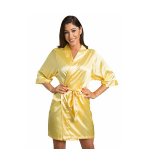Bata de satín color dorado para novia o dama de honor - Heva Team Bride