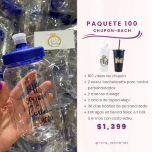 Vasos Chupón Paquete 100 Bachelorette
