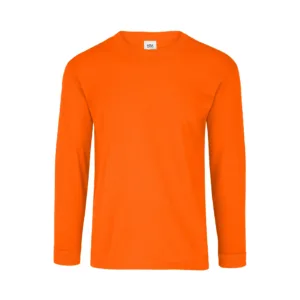 Playera cuello redondo manga larga caballero naranja - Heva Creative Team