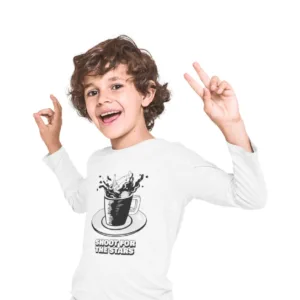Playera personalizada unisex para niños cuello redondo manga larga - Heva Creative Team